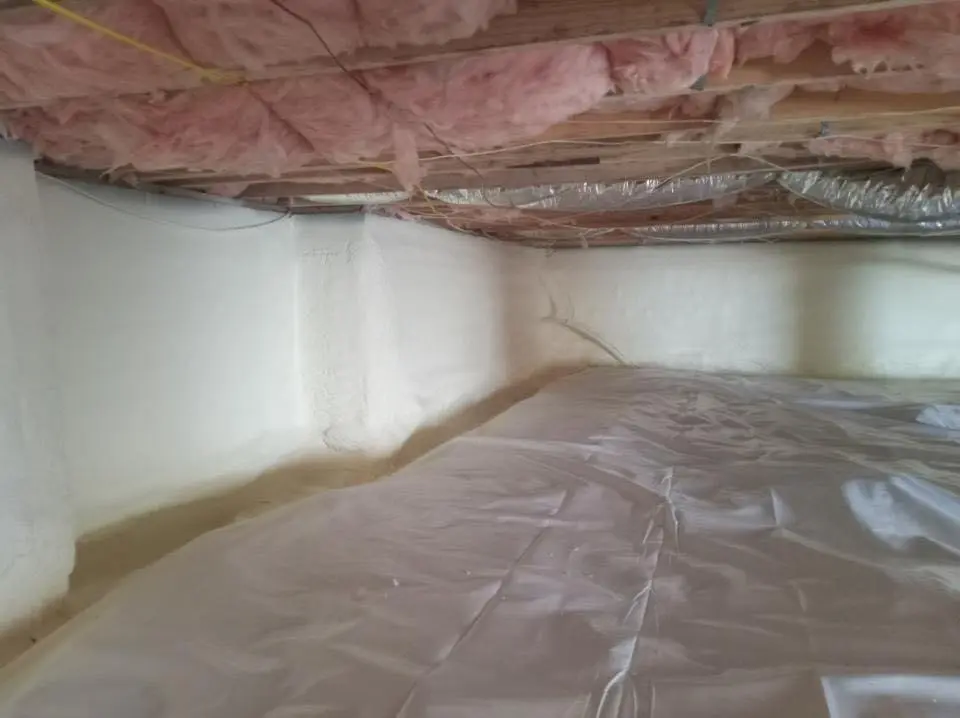 Crawl space encapsulation with closed-cell spray foam for Spray Foam Roofing in Taylors